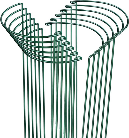 LEOBRO Plant Support Plant Stakes, 12pcs Peony Cages and Supports, Metal Garden Stakes Plant Supports, Plant Support Stakes, for Peony, Tomato, Hydrangea, Indoor Outdoor Plants, 10" W x 24" H