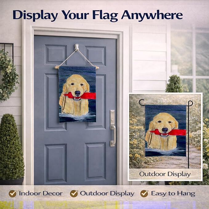 Caroline's Treasures SS8868GF Golden Retriever Garden Flag Mailbox Flag Decorative Yard Flag Banner Outside Patio Artwork Yard Flower Beds, Garden Size, Multicolor