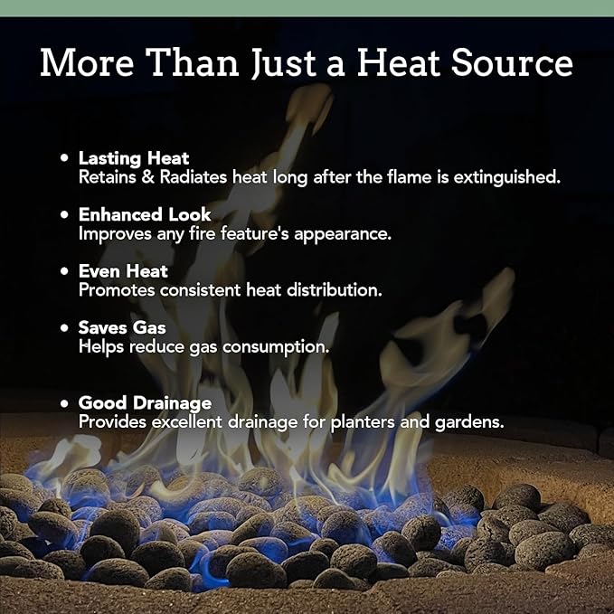 Black Lava Rocks for Fire Pit - 3 to 5 inch 20 lbs - Gas Fireplace Rocks - Black Lava Rock for Propane Fire Pit - Decorative Lava Stone Volcanic Rock for Outdoor & Indoor Gas Fireplace