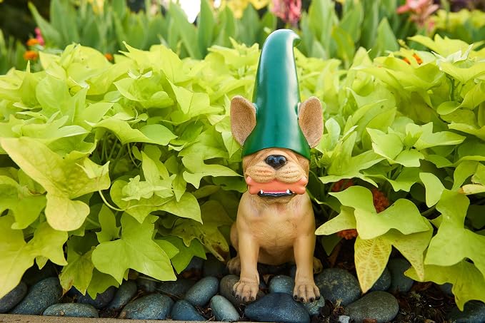 Frenchie Gnome - Beige Frenchie Statue | Cute French Bulldog Decor Garden Gnome