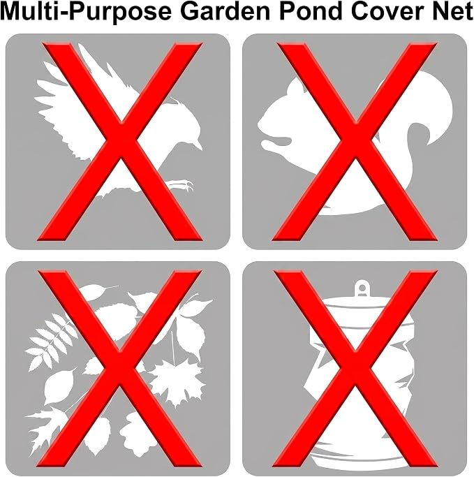 PGL Pond Cover Net Garden Dome Netting - Outdoor Protecting Tent for Fish Koi 9×12FT Zippers and Wind Ropes Protect Ponds, Gardens and Vegetable Gardens