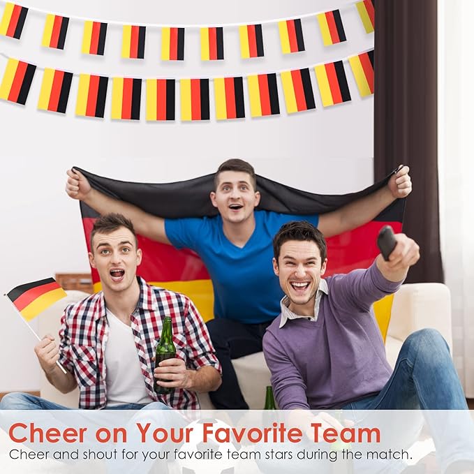 AhfuLife German Flag 3 x 5 Ft, Large Germany Flag for Outside - Double Side with Brass Eyelets for Olympic Party Decorations, Oktoberfest Bar Garden Street Decoration Indoor Outdoor
