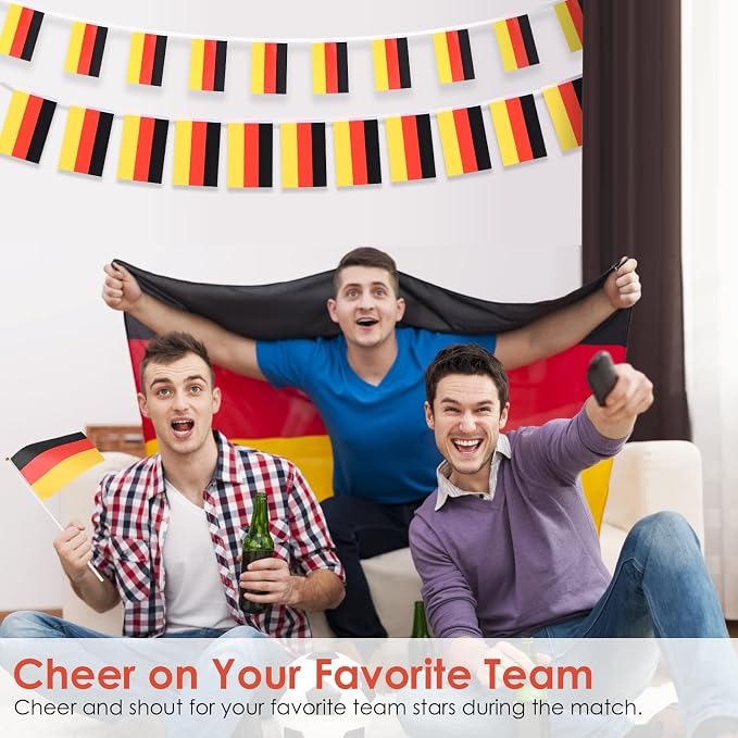 AhfuLife 2 Pcs German Flag 3 x 5 Ft, Large Germany Flag for Outside - Double Side with Brass Eyelets for Olympic Party Decorations, Oktoberfest Bar Garden Street Decoration Indoor Outdoor