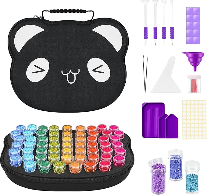 ZORETCO Diamond Painting Storage Containers,60 Slots Diamond Painting Kits,5D Diamond Painting Accessories and Tools for Art Jewelry Bead Rhinestones Organizer