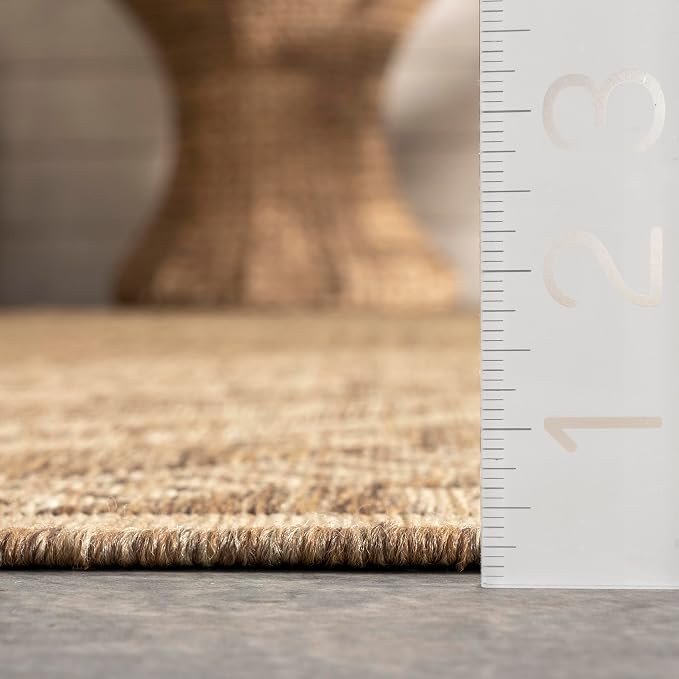 Nuloom Outdoor Performance Collection Landry Brown/Ivory, 2' x 8', Soft and Cozy, High Traffic, Stain Resistant, Easy Clean, Durable Runner for Indoor/Outdoor Patio, Deck, Porch, Garden, Courtyard