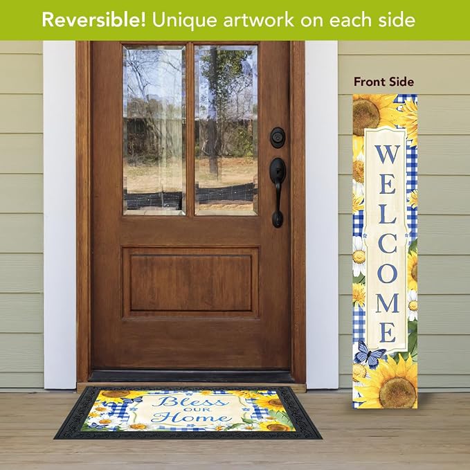 Briarwood Lane Summer Double Sided Reversible Pine Porch Leaner 47x9.5 Country Flowers For Summer Porch Leaner