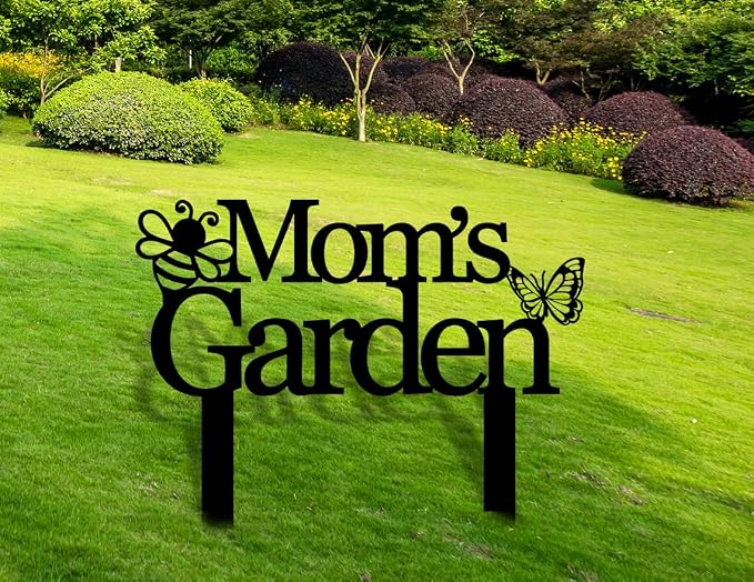 Custom Garden Sign, Personalized Bee Butterfly Art Garden, Metal Stake Gardener Name Sign, Gardens Plaque, Yard Art Decor, Mother's Day Present