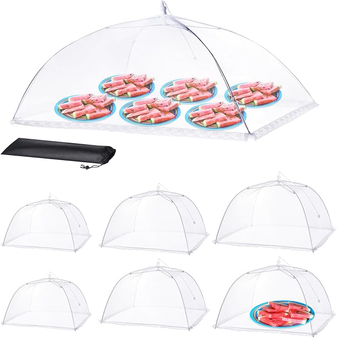 Food Covers for Outside - Food Tents/Food Covers for Outdoors Mesh Screen, Picnic Pool Party Supplies, Pop-Up and Collapsible, 7 PACK (1*XXL+2*L+2*M+2*S)