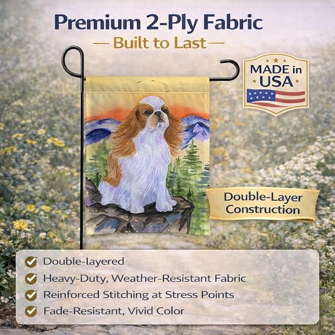 Caroline's Treasures SS8311GF English Toy Spaniel Garden Flag Mailbox Flag Decorative Yard Flag Banner Outside Patio Artwork Yard Flower Beds, Garden Size, Multicolor