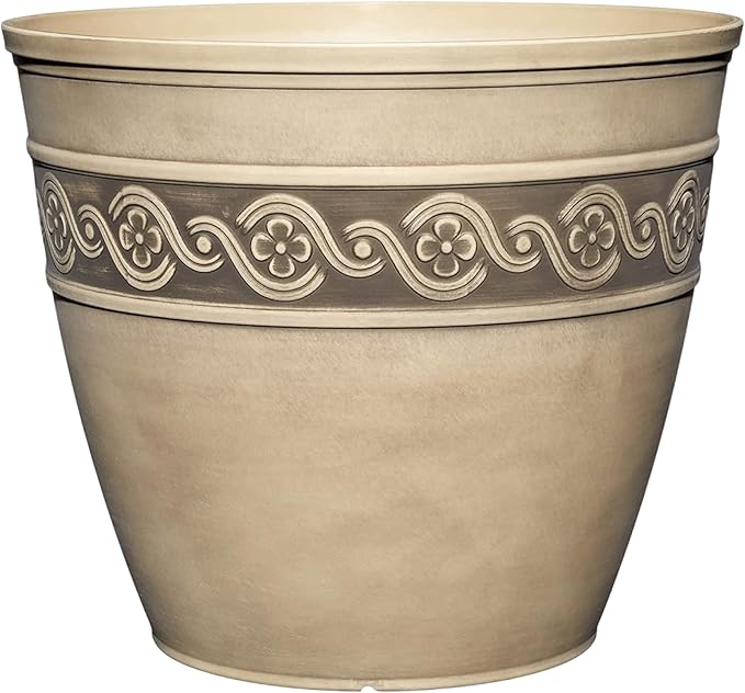 Classic Home and Garden by Growscape Corinthian Planter Pot (8” Ivory Ash)