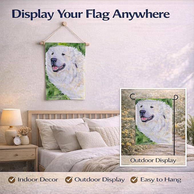 Caroline's Treasures SS8981GF Great Pyrenees Garden Flag Mailbox Flag Decorative Yard Flag Banner Outside Patio Artwork Yard Flower Beds, Garden Size, Multicolor
