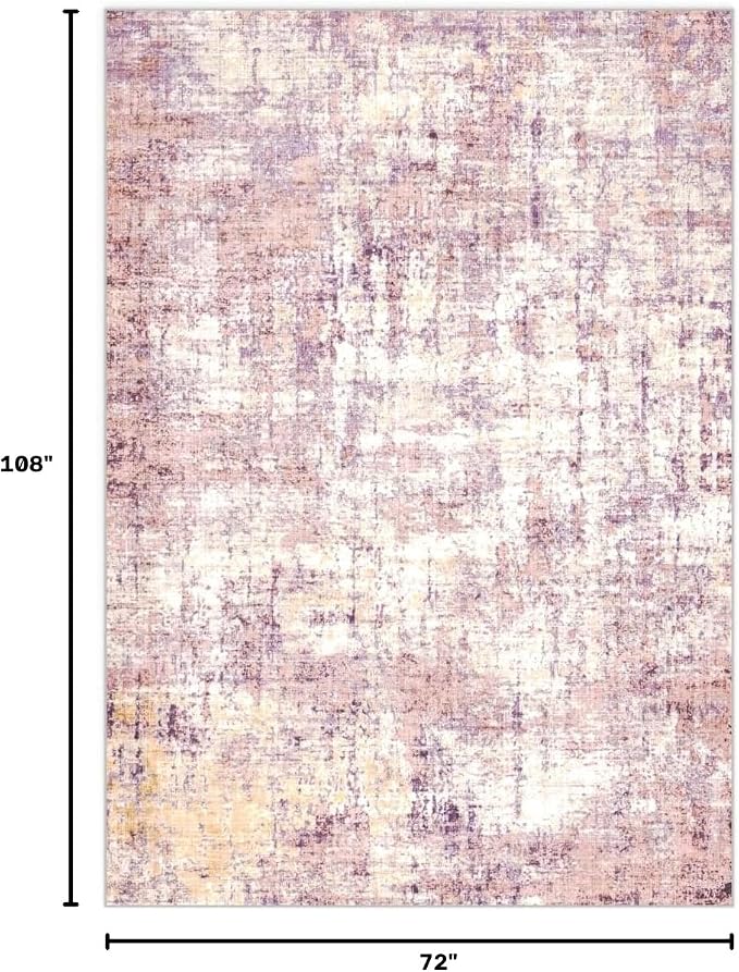 6x9 Area Rugs Washable Modern Abstract Living Room Bedroom Rug | Non Slip Soft Carpets Coastal Indoor Floor Stain Resistant Carpet for Bedroom Dining Room Farmhouse Nursery Home Office