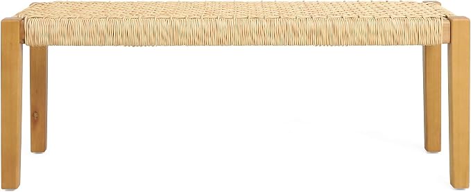 Christopher Knight Home Isaac Outdoor Modern Industrial Acacia Wood Bench, Brown and Teak