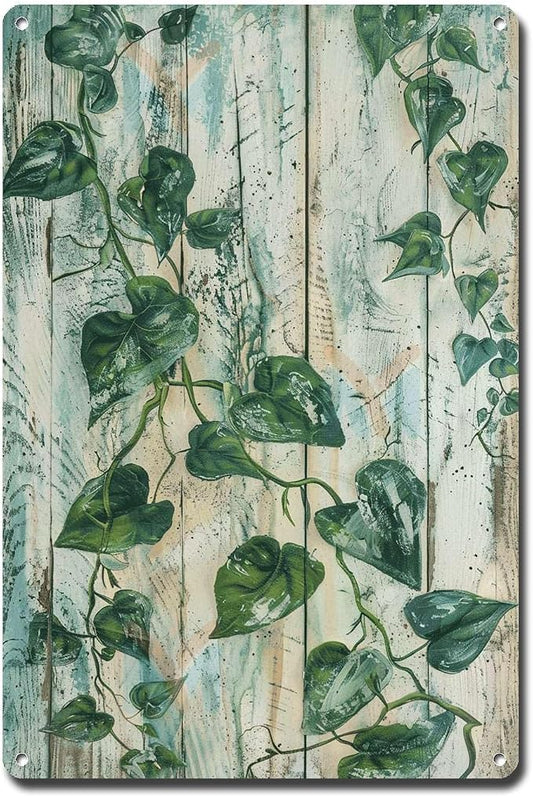 Metal Sign Tin Sign Vintage Wall Art Rustic Trail Pothos Tin Sign for Vintage Paintings Shabby Chic Decor and Easy Installation Metal Signs Vintage for Pub 6×8 Inches