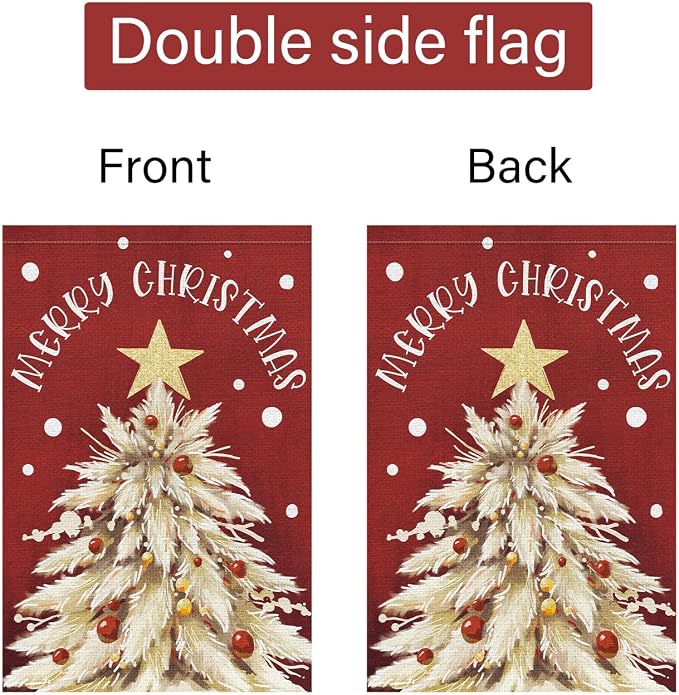 Louise Maelys All Season Garden Flag Set of 12 Double Sided 12x18 Inch Seasonal Small Burlap Welcome Fall Halloween Christmas Winter Yard Decoration Outdoor Outside House