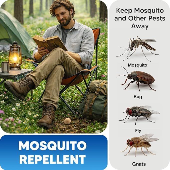 Mosquito Repellent Outdoor Patio, Mosquito Repellent Balls, Mosquitoes Deterrent for Yard, Keep Mosquito Away for Garage/Porch/Camping, Mosquito Control Indoor, Covers up to 120 sq ft-12P