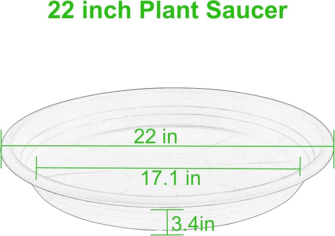 2 Pack of 22 inch Plant Saucer, Large Plant Tray, Heavy Sturdy Plant Drainage Tray for Indoors, Bird Bath Bowls, Sturdy 18 inch Plastic Pot Tray for Planter 19 20 21"(Gray)