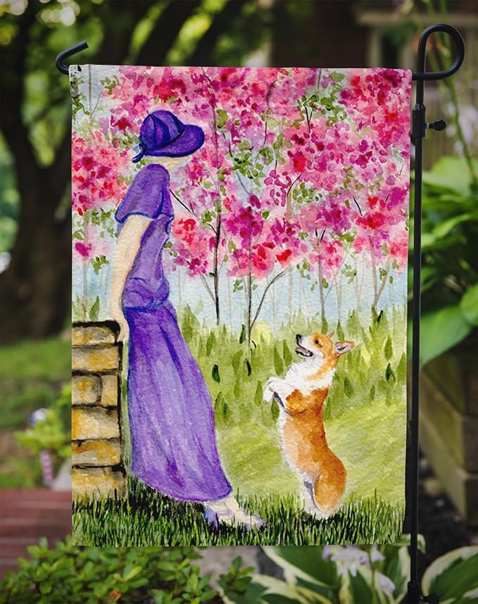 Caroline's Treasures SS8616GF Corgi Garden Flag Mailbox Flag Decorative Yard Flag Banner Outside Patio Artwork Yard Flower Beds, Garden Size, Multicolor