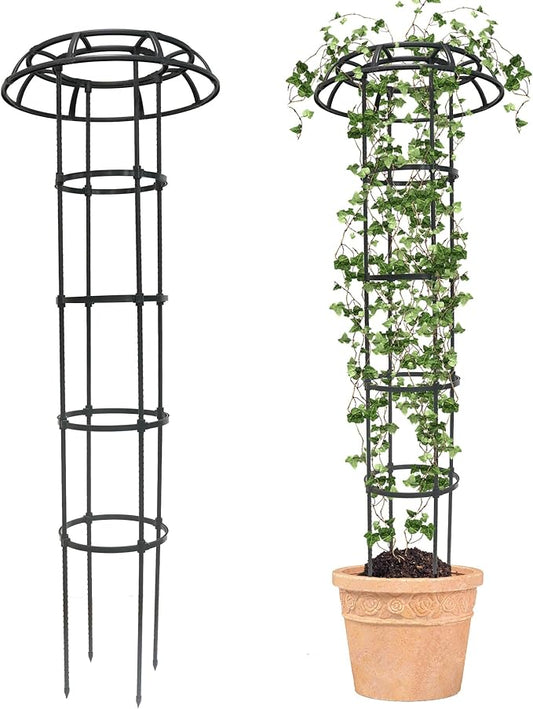 Quibbay Garden Trellis for Climbing Plants Outdoor, 65 Inch Mushroom Top Trellis for Climbing Plants, Plant Trellis Support for Potted Plants Climbing Vine Rose Clematis Vegetable Trellis, 1 Pack