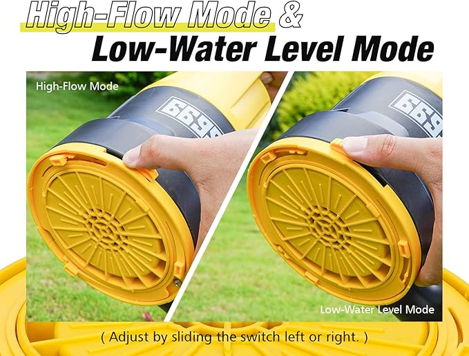 Submersible Sump Pump 5000GPH High Flow with 25FT x 1-1/2” Discharge Hose Drain Water Pump Kit 1HP Portable Utility Pump Easy to Use for Flooded Basement Rain Barrel