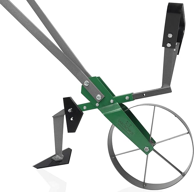 Varomorus High Wheel Cultivator, Self Cleaning Steel Single Wheel Hoe, Modular Plow Garden Tool for Gardening