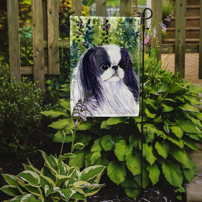 Caroline's Treasures SS8730GF Japanese Chin Garden Flag Mailbox Flag Decorative Yard Flag Banner Outside Patio Artwork Yard Flower Beds, Garden Size, Multicolor