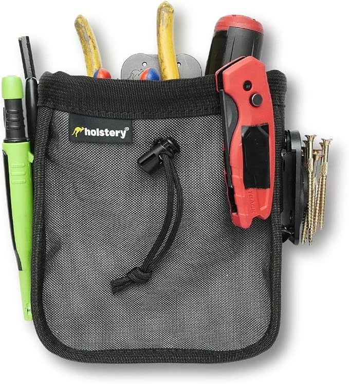 Joey Pouch PRO | Clip-On Tool Belt Bag for Tools, Screws, and Nails - Great for an Electrician, HVAC Tech, Plumber, Carpenter, Contractor, Handy Man, and Any Tradesperson - Metal Clip