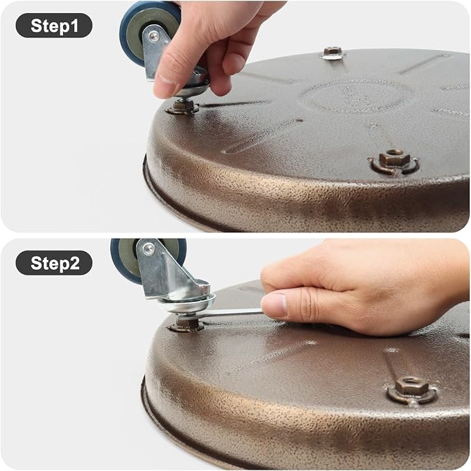 1 Pack 12.2 Inch Metal Plant Caddy With Lockable Wheels,Plant Stand Dolly for Heavy Planter,Wheeled Planter Saucer Tray,Rolling plant stand,Heavy-Duty Plant Caddy for Indoor and Outdoor(Copper)