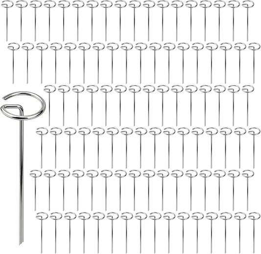 100 Pack Landscape Staples 8 Gauge 6 Inch Galvanized Garden Stakes SOD Pins Yard Lawn Spikes for Plant Cover, Tent, Weed Barrier Fabric, Turf, Inflatable and Outdoor Decorationlandscape Fabric Stakes