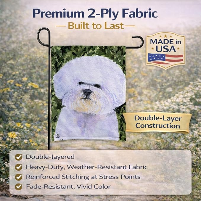 Caroline's Treasures SS8829GF Bichon Frise Garden Flag Mailbox Flag Decorative Yard Flag Banner Outside Patio Artwork Yard Flower Beds, Garden Size, Multicolor