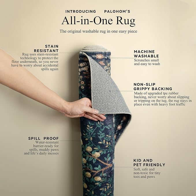 Washable Runners for Hallways Kitchen Rug: 2'6"x8' Runner Rug Stain Resistant Non Slip Low Pile Soft Carpet Runner Rug for Entryway Bedroom Beside Bathroom Laundry Room