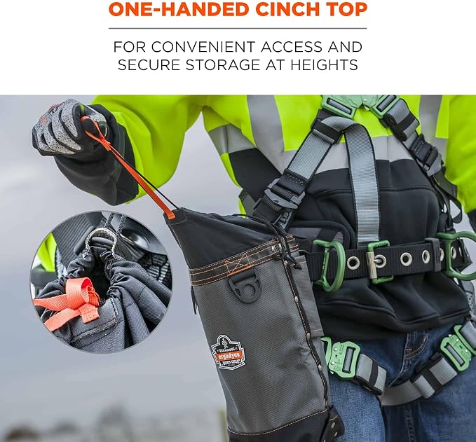 Ergodyne Arsenal 5928 Topped Bolt Bag Tool Pouch – Tall, Polyester,Gray