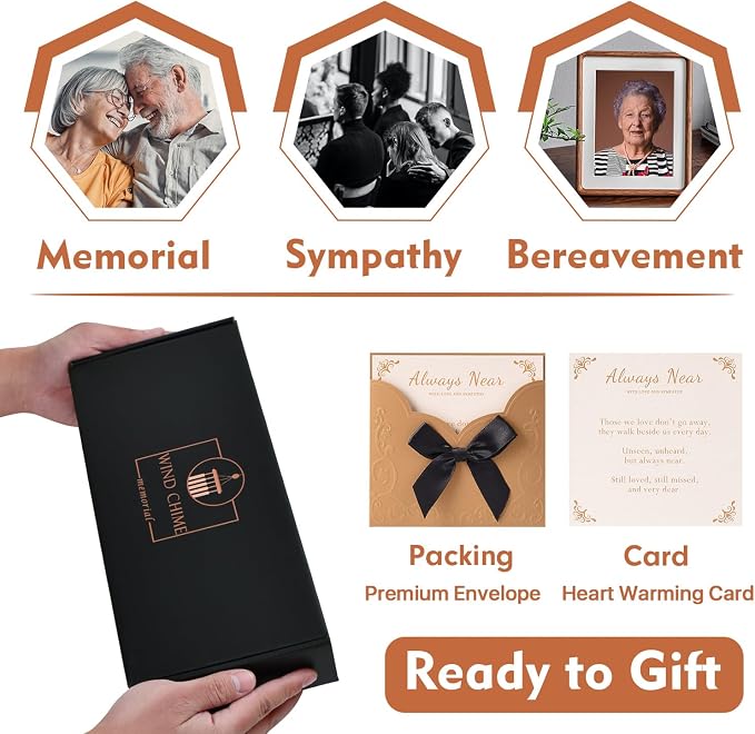 AMBOBE Memorial Gifts for Loss of Husband, 32" Wind Chimes for Loss of Husband Sympathy Gift, Grief/Bereavement Gifts for Loss of Husband, Windchimes in Memory of Husband