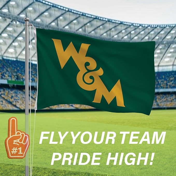 NCAA William & Mary Flag with Grommets, 3'x5' W&M Tribe Outdoor College Flags & Banners for Garden Patio Indoor Wall Décor