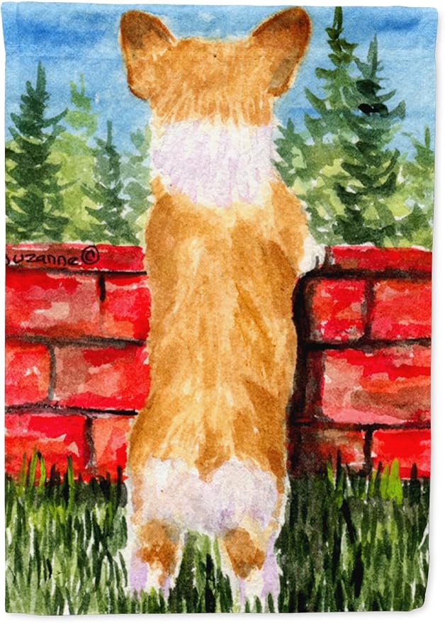 Caroline's Treasures SS8870GF Corgi Garden Flag Mailbox Flag Decorative Yard Flag Banner Outside Patio Artwork Yard Flower Beds, Garden Size, Multicolor