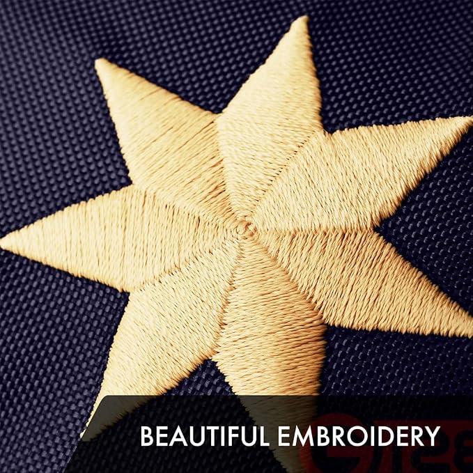 G128 Bennington Tea-Stained Flag | 2x3 Ft | Embroidered 420D Polyester - Embroidered Stars, Sewn Stripes, Brass Grommets, Indoor/Outdoor, Vibrant Colors, Quality Polyester