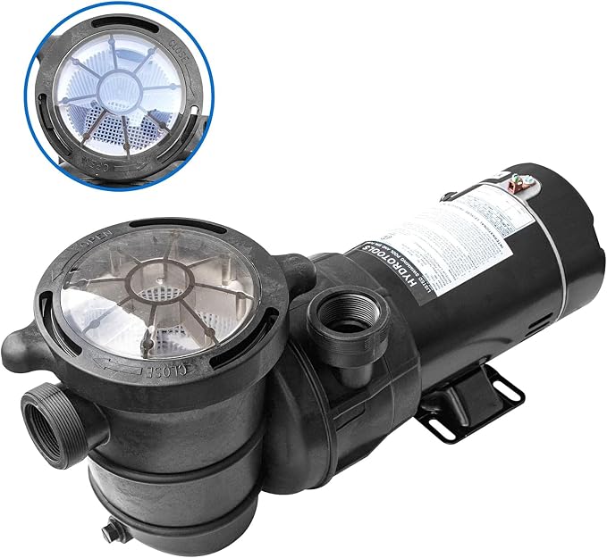 SWIMLINE HYDROTOOLS Model 722061S Hydro-Flo Above-Ground Pool Replacement Pump, Horizontal Discharge - 1.5 HP, 5,940 GPH, 115V/60Hz, Single Speed, for Sand, Cartridge & DE Filter Systems | Above-ground Pool Pump, 1.5 HP, 5, 940 GPH, Horizontal Discharg...