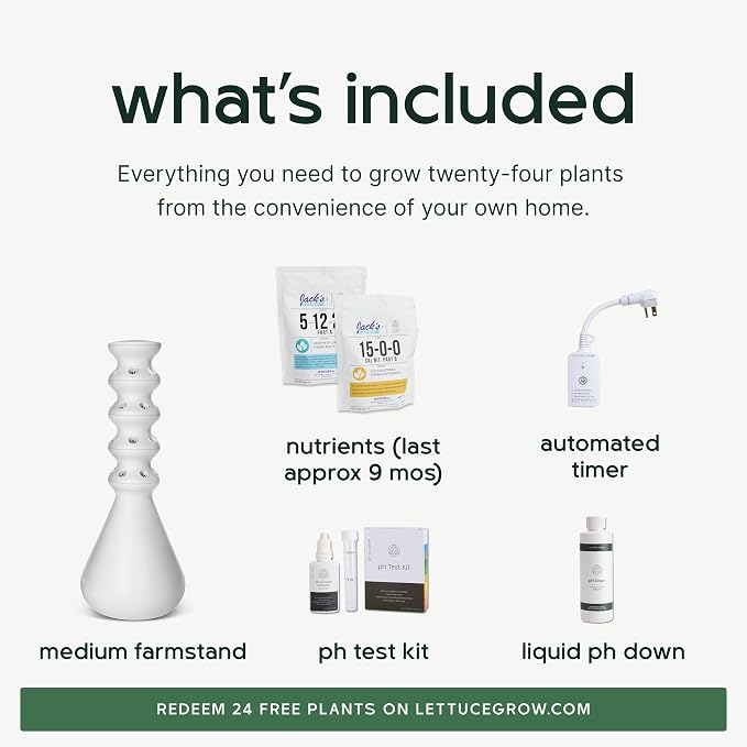 Farmstand Starter Kit + 24 Seedling Credit | Medium Hydroponic Growing System Kit | Self-Watering Outdoor Vertical Garden Planter Tower | 4ft 10in | Made in USA