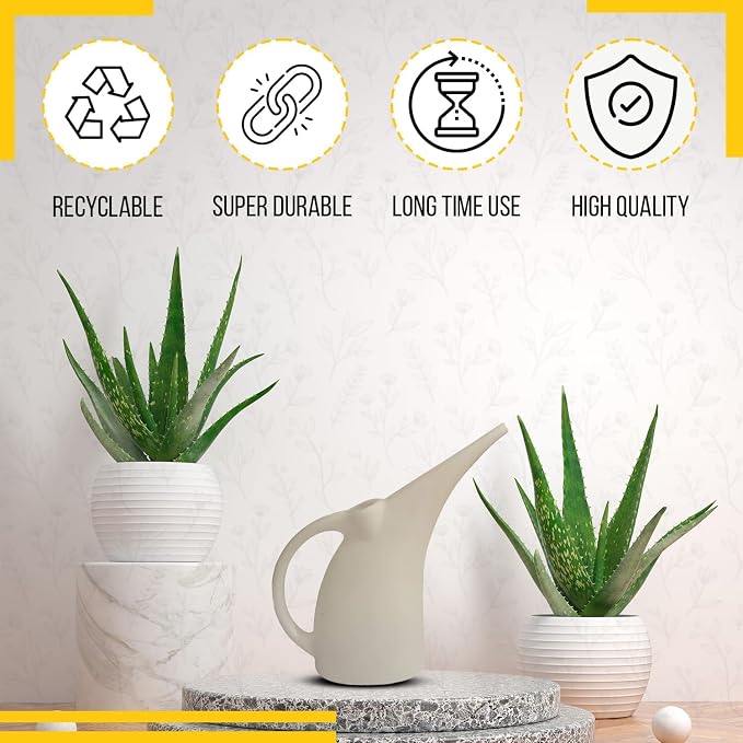 2 Pack Watering Can 1/2 Gallon - Small Watering Can for Indoor Plants - Outdoor Watering Can - White Plant Waterer - Plastic Watering Can for Garden