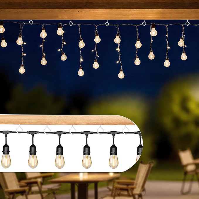 22 PCS Metal White Eye Screw Hooks for Hanging Heavy Duty.Windproof Ceiling Hooks for Hanging Plants,Cup,Wind Chime,Bird Feeders,Christmas String Lights at Indoor&Outdoor 2.2 Inch