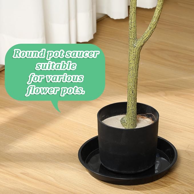 Eccliy 10 Packs 10 Inch Plastic Large Plant Saucers Heavy Duty Planter Trays Jumbo Flower Pot Saucers Plastic Water Trays for Indoors and Outdoors