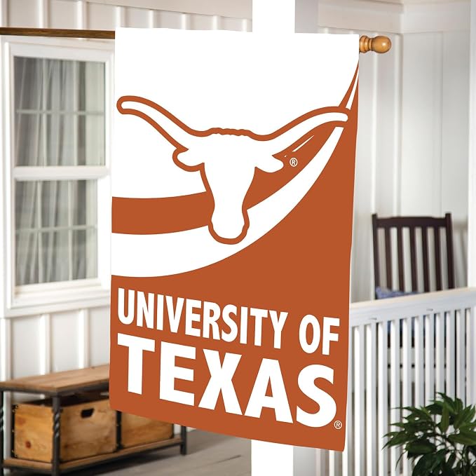 Team Sports America NCAA University of Texas House Flag, 28 x 44, Double Sided Garden Flags for Outside, Outdoor College Flags & Banners for Garden Patio, Indoor Wall Decor Flag for Room