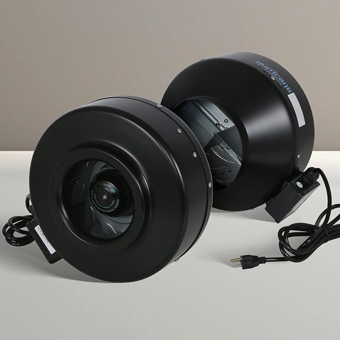 Hurricane Commercial Grade Inline Fan for Phresh & Black Ops Carbon Filters, Ideal-Air Ducting and Clamps and Titan Controls Ventilation Controllers