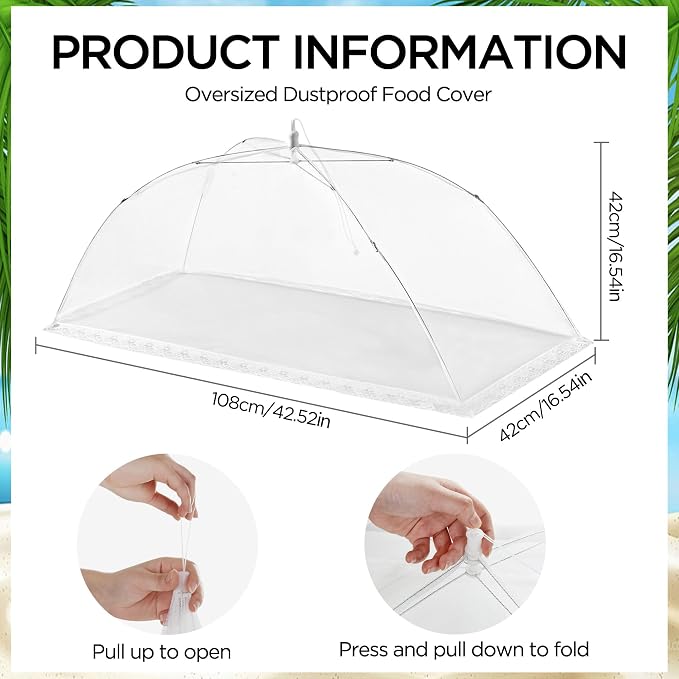 HBlife Inflatable Serving Bar with Jumbo Mesh Food Cover, Party Supplies for Picnics BBQ Gathering, 3 Inflatable Cooler, 3 Large Food Tents Food Covers for Outside