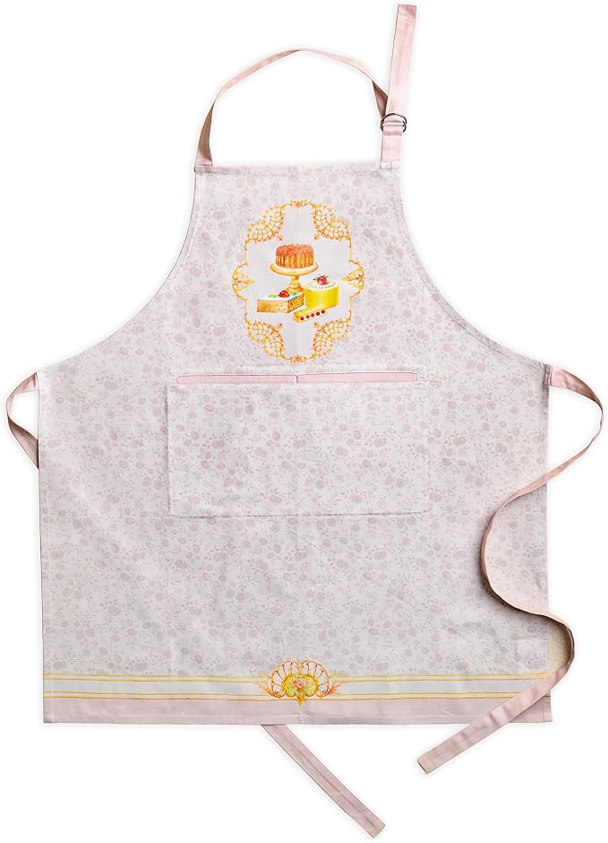 Maison d' Hermine Aprons for women with Pocket 100% Cotton (27.50"x31.50") | Adjustable Neck Strap & long ties Apron Men Chef Wedding Cooking Gardening Server Maid