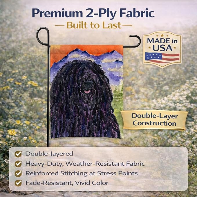 Caroline's Treasures SS8623GF Puli Garden Flag Mailbox Flag Decorative Yard Flag Banner Outside Patio Artwork Yard Flower Beds, Garden Size, Multicolor