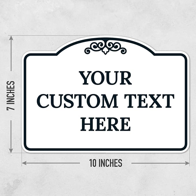 Custom Decorative Sign, Personalized Metal Sign for Driveway, Home, Airbnb, Door Plaque,White Background Black Border Sign, 7x10 Inches, ACM, Fade Resistant, Made in USA by Sigo Signs