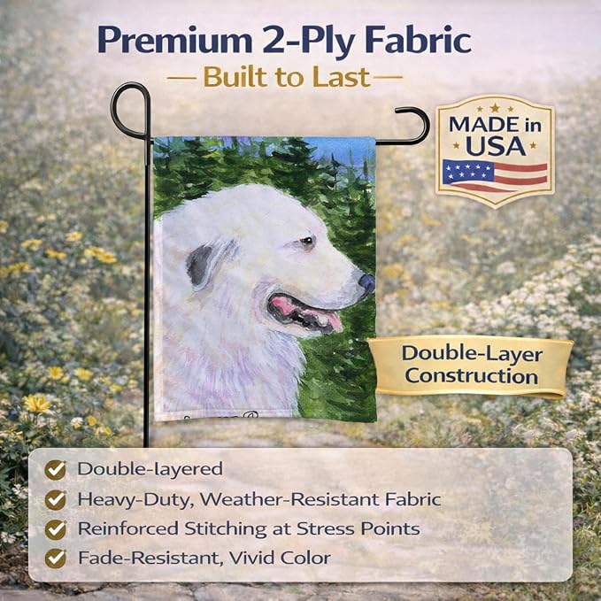 Caroline's Treasures SS8922GF Great Pyrenees Garden Flag Mailbox Flag Decorative Yard Flag Banner Outside Patio Artwork Yard Flower Beds, Garden Size, Multicolor