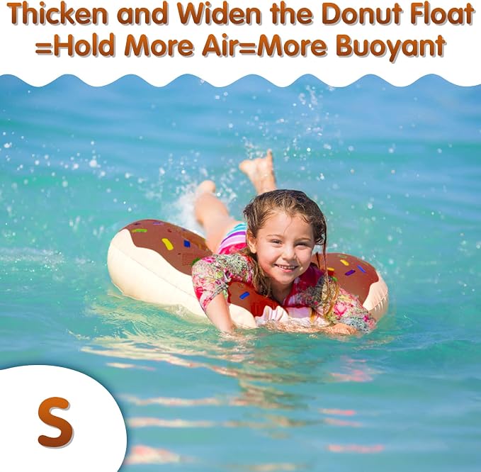 DMAR Donut Pool Float - Donut Tube & Ring for Beach & Pool