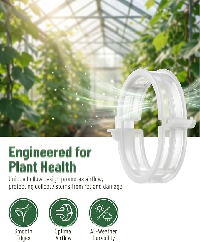300 PCS Plant Clips for Climbing Plants, Tomato Twine for Trellis String Support, Grape Vine Tomato Vine Vegetables Plants Garden Support Clips to Grow Upright (Green,300)